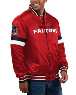 Atlanta Falcons Locker Room Red Varsity Satin Jacket