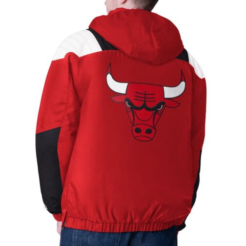 Red/Black Chicago Bulls Charger Half-Zip Pullover Jacket - Image 2