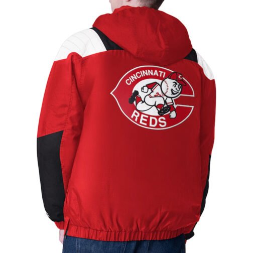 Red Cincinnati Reds Charger Half-Zip Pullover Jacket - Image 2