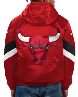 Red Force Play Chicago Bulls Hoodie Half-Zip Jacket