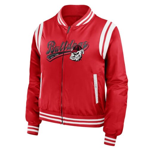 Georgia Bulldogs Red Bomber Full-Zip Jacket