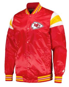 Kansas City Chiefs Red and Gold Varsity Satin Jacket