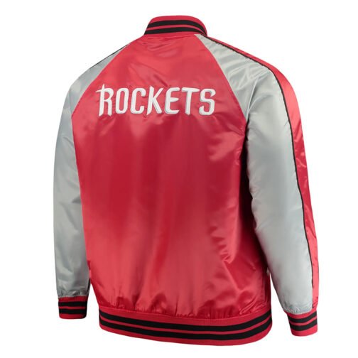Red/Gray Houston Rockets Varsity Satin Jacket - Image 2