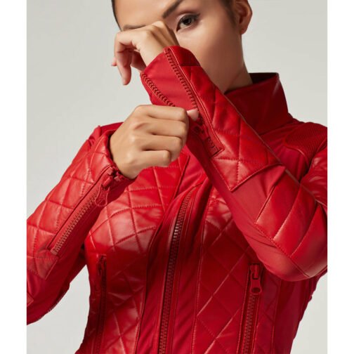 Women’s Moto Leather & Mesh Jacket - Image 17