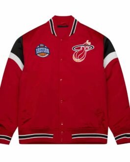 Miami Heat Heavyweight Red Satin Jacket