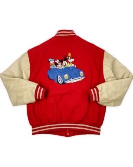 Red Mickey Mouse Varsity Jacket