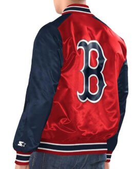 Red/Navy Boston Red Sox Renegade Varsity Satin Jacket