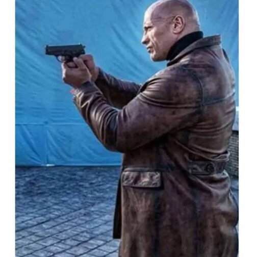 Dwayne Johnson Red Notice Brown Leather Coat - Image 13
