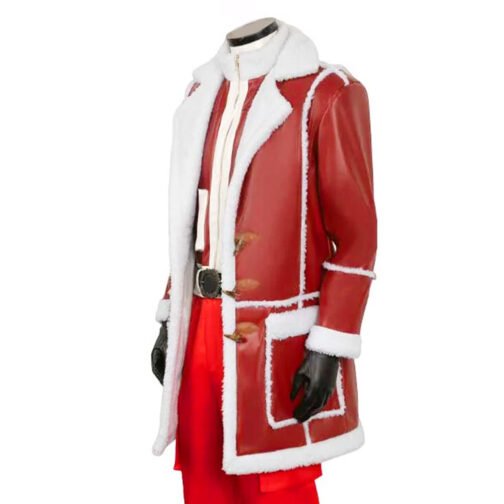 Santa Claus Red One Leather Coat - Image 4
