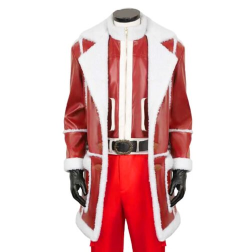 Santa Claus Red One Leather Coat