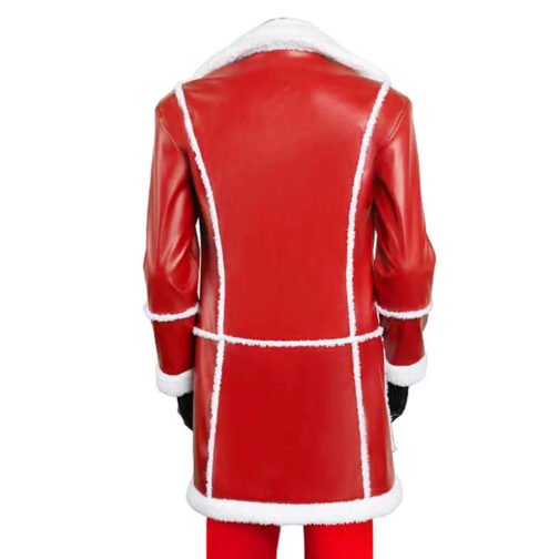 Santa Claus Red One Leather Coat - Image 3