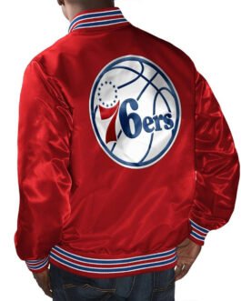 Philadelphia 76ers The Champ Red Satin Jacket