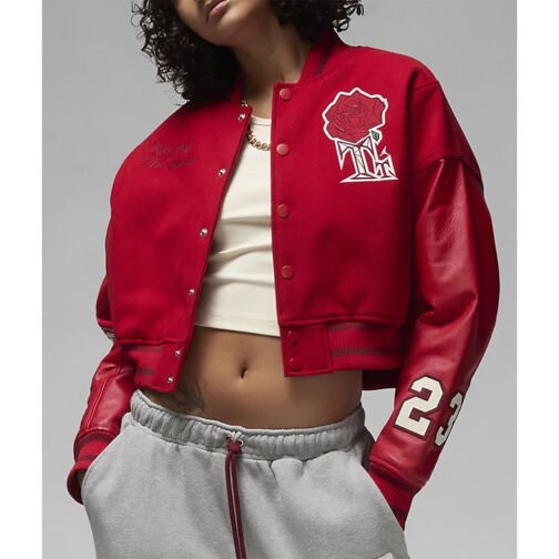 Teyana Taylor Rose Red Varsity Jacket - Image 4