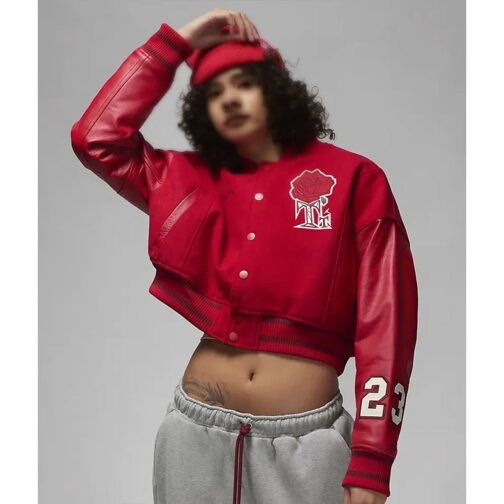 Teyana Taylor Rose Red Varsity Jacket - Image 8