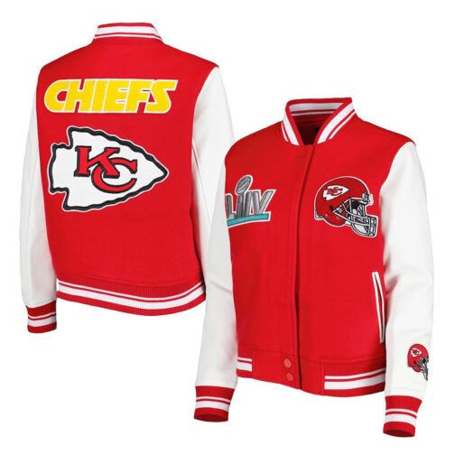 Red/White Kansas City Chiefs Mash Up Varsity Jacket - Image 3