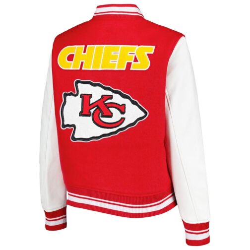 Red/White Kansas City Chiefs Mash Up Varsity Jacket - Image 2