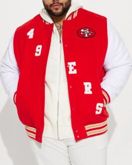 San Francisco 49ers Red/White Varsity Jacket
