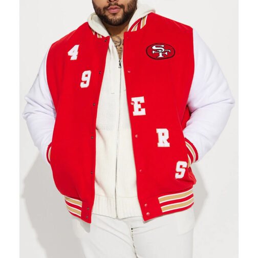 San Francisco 49ers Red/White Varsity Jacket