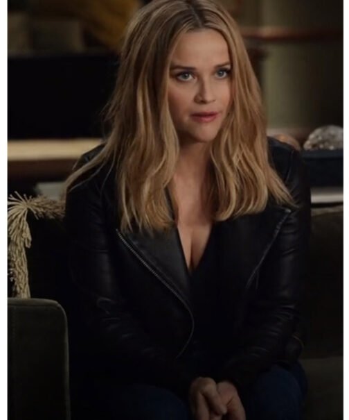The Morning Show Reese Witherspoon Collarless Leather Jacket - Image 6