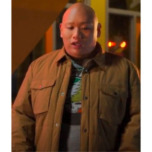 Jacob Batalon Reginald The Vampire Reginald Baskin Quilted Brown Jacket - Image 7