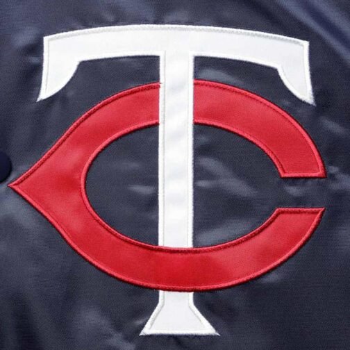 Reliever Minnesota Twins Navy/Red Satin Jacket - Image 4