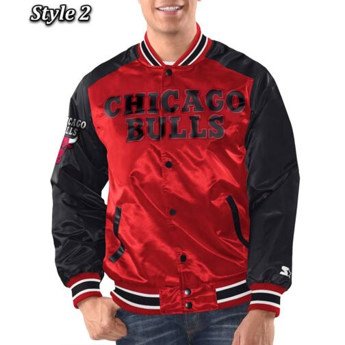 Chicago Bulls Renegade Varsity Satin Jacket - Image 2