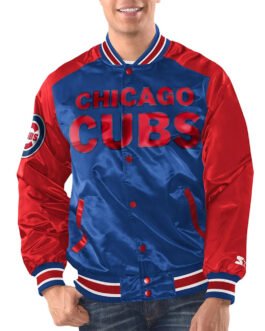 Royal/Red Chicago Cubs Renegade Varsity Satin Jacket