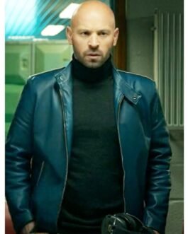 Restless Franck Gastambide Blue Leather Jacket