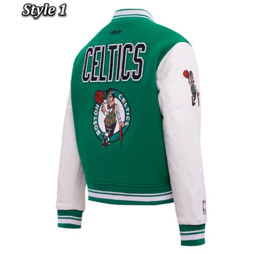 Retro Classic Rib Boston Celtics Varsity Jacket - Image 9