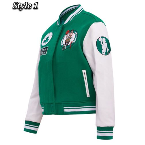 Retro Classic Rib Boston Celtics Varsity Jacket - Image 15