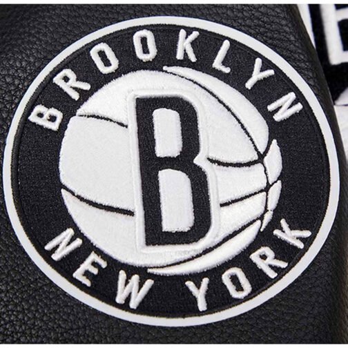 Brooklyn Nets Retro Classic Cream Varsity Jacket - Image 17