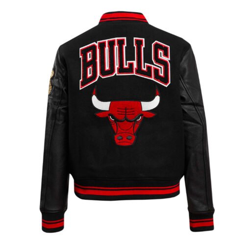 Retro Classic Rib Chicago Bulls Varsity Jacket - Image 4