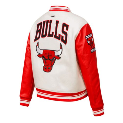Retro Classic Rib Chicago Bulls Varsity Jacket - Image 7