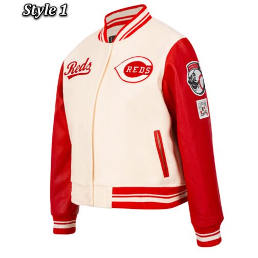 Retro Classic Rib Cincinnati Reds Varsity Jacket - Image 5