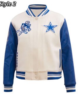 Dallas Cowboys Retro Classic Varsity Cream Jacket