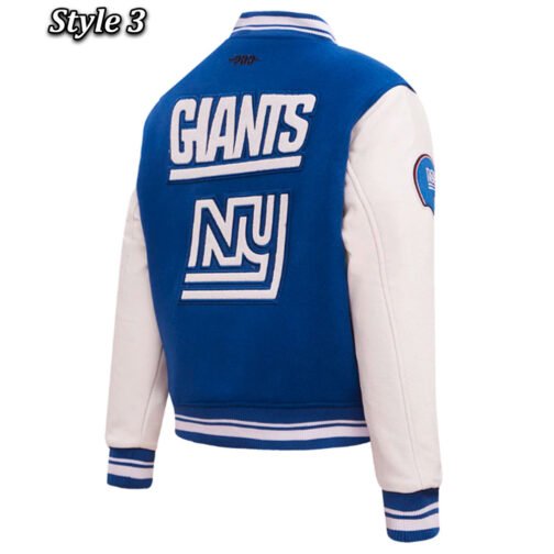 NY Giants Retro Classic Varsity Jacket - Image 14