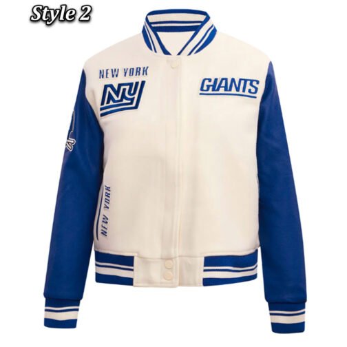 NY Giants Retro Classic Varsity Jacket - Image 2