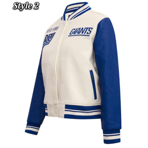 NY Giants Retro Classic Varsity Jacket - Image 10