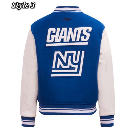 NY Giants Retro Classic Varsity Jacket - Image 6