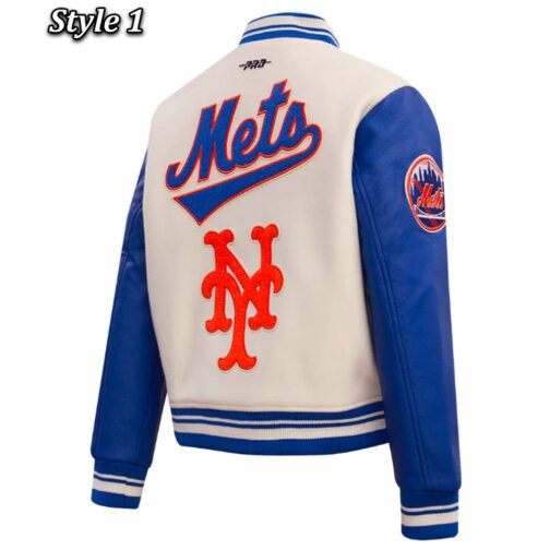 Retro Classic Rib New York Mets Varsity Jacket - Image 7