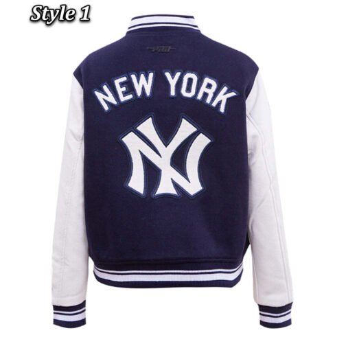 Retro Classic Rib New York Yankees Varsity Jacket - Image 3