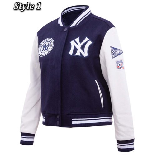 Retro Classic Rib New York Yankees Varsity Jacket - Image 5