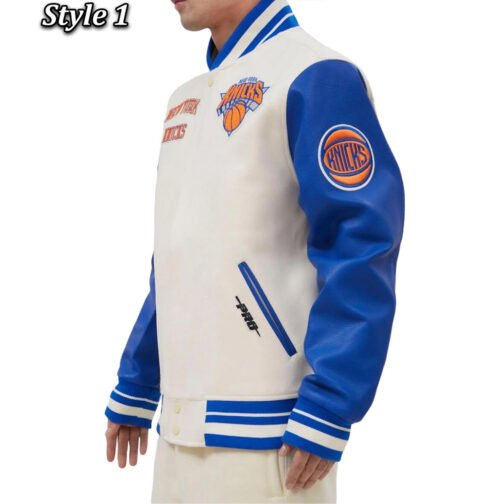 NY Knicks Retro Classic Varsity Jacket - Image 5