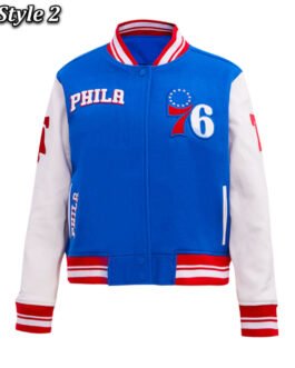 Philadelphia 76ers Cream Retro Classic Varsity Jacket