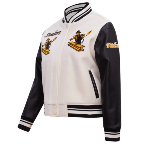 Retro Classic Rib Pittsburgh Steelers Varsity Jacket - Image 5