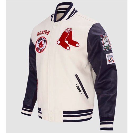 Boston Red Sox Retro Classic Rib Varsity Jacket - Image 3
