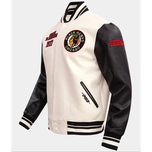 Chicago Blackhawks Retro Classic Rib Varsity Jacket - Image 5