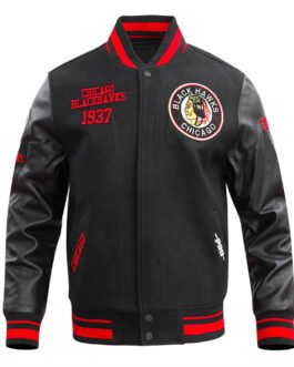 Chicago Blackhawks Retro Classic Rib Varsity Jacket