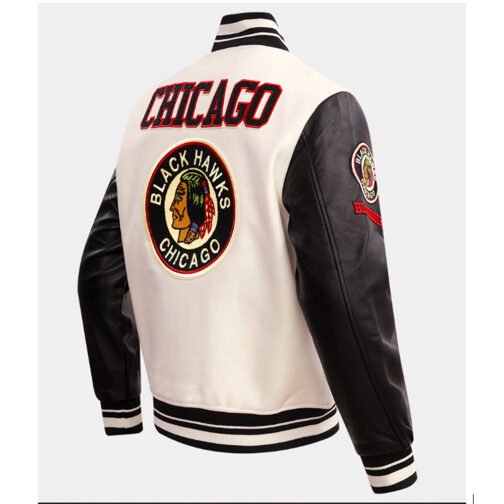 Chicago Blackhawks Retro Classic Rib Varsity Jacket - Image 7