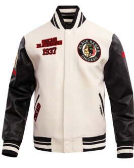 Chicago Blackhawks Retro Classic Rib Varsity Jacket